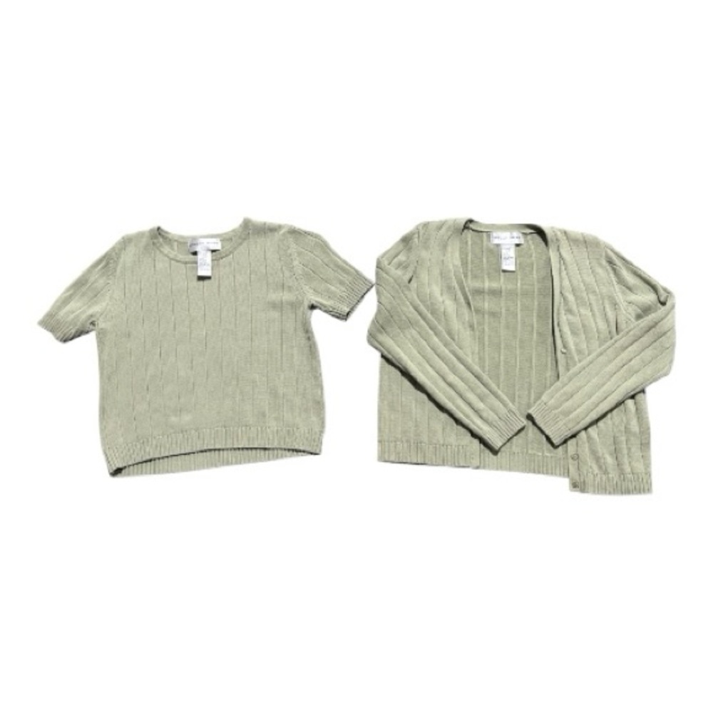 August Silk Light Green Sweater Set